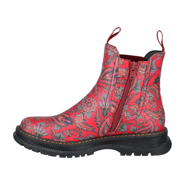 Westland 769525 Peyton 05 Ladies Red Print Vegan Side Zip Ankle Boots-elevate your sole