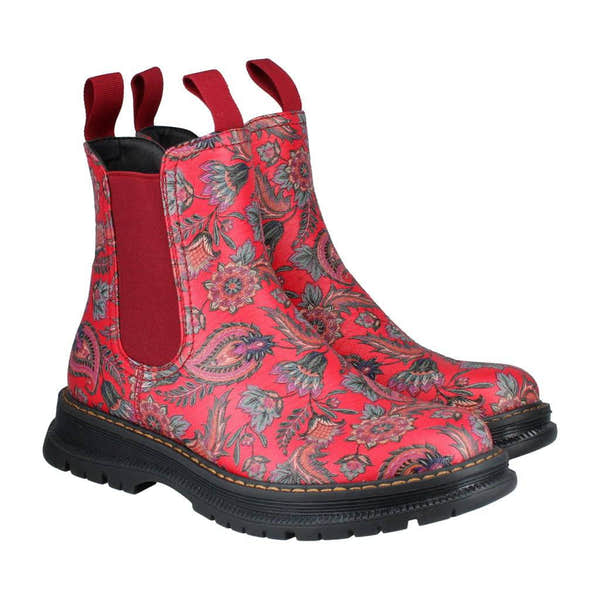 Westland 769525 Peyton 05 Ladies Red Print Vegan Side Zip Ankle Boots-elevate your sole