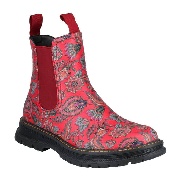 Westland 769525 Peyton 05 Ladies Red Print Vegan Side Zip Ankle Boots-elevate your sole