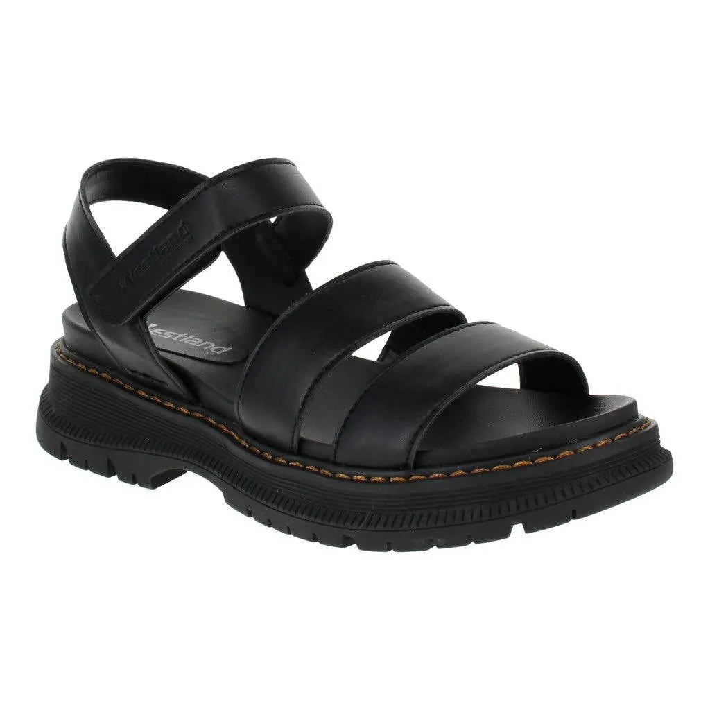 Westland 769528 Peyton 08 Ladies Black Vegan Touch Fastening Sandals-elevate your sole