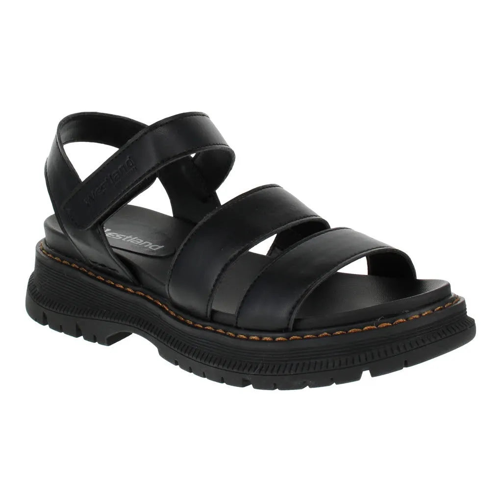 Westland 769528 Peyton 08 Ladies Black Vegan Touch Fastening Sandals-elevate your sole