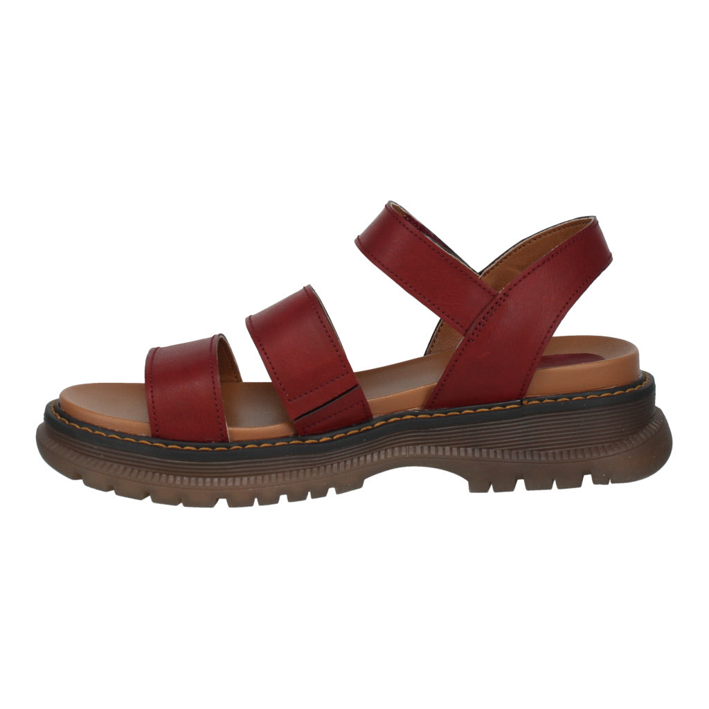 Westland Peyton 08 ladies' red vegan touch fastening sandals with cushioned sole and chunky rubber outsole.