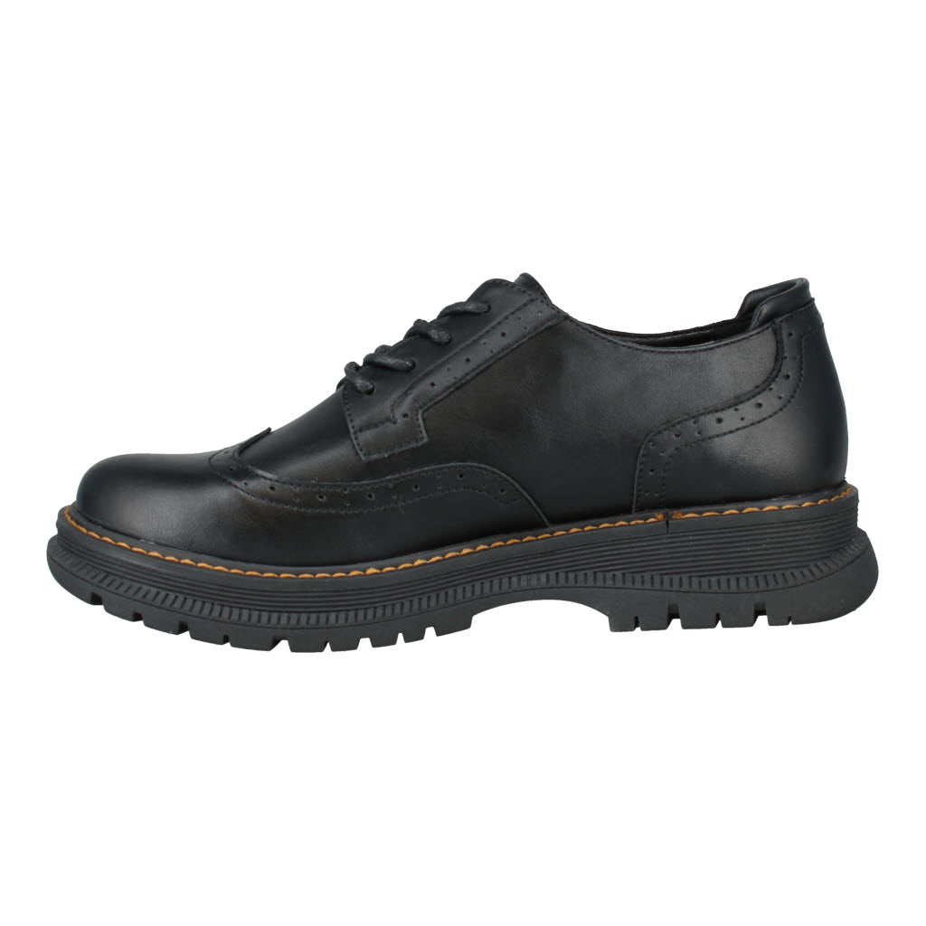 Westland Peyton 11 Ladies Black Lace-Up Shoes with chunky sole and brogue detailing, stylish and comfortable for casual wear.
