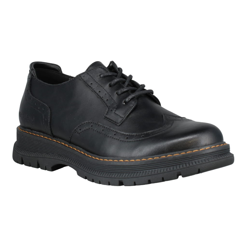 Westland Peyton 11 Ladies Black Lace-Up Shoes, leather construction, chunky sole, stylish and comfortable footwear for women.