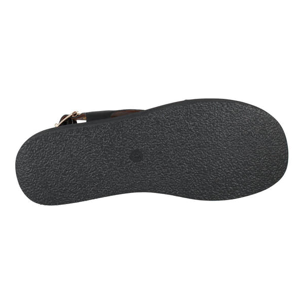 Westland Macie 02 Ladies Black Vegan Buckle Sandals with textured sole and adjustable strap.