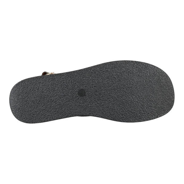 Westland Macie 02 ladies olive touch-fastening sandal sole, black textured rubber, flat style.