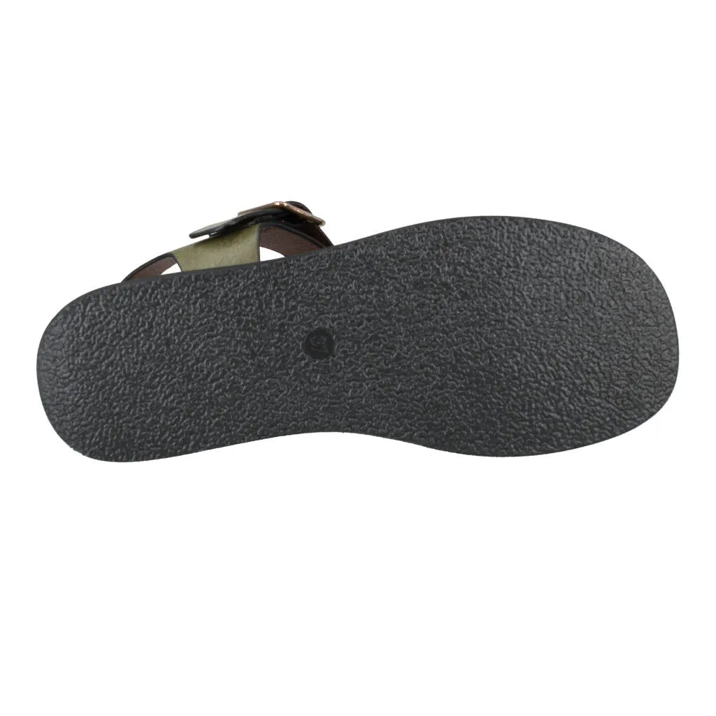 Westland Macie 03 ladies olive touch fastening sandals with black textured sole and adjustable strap.