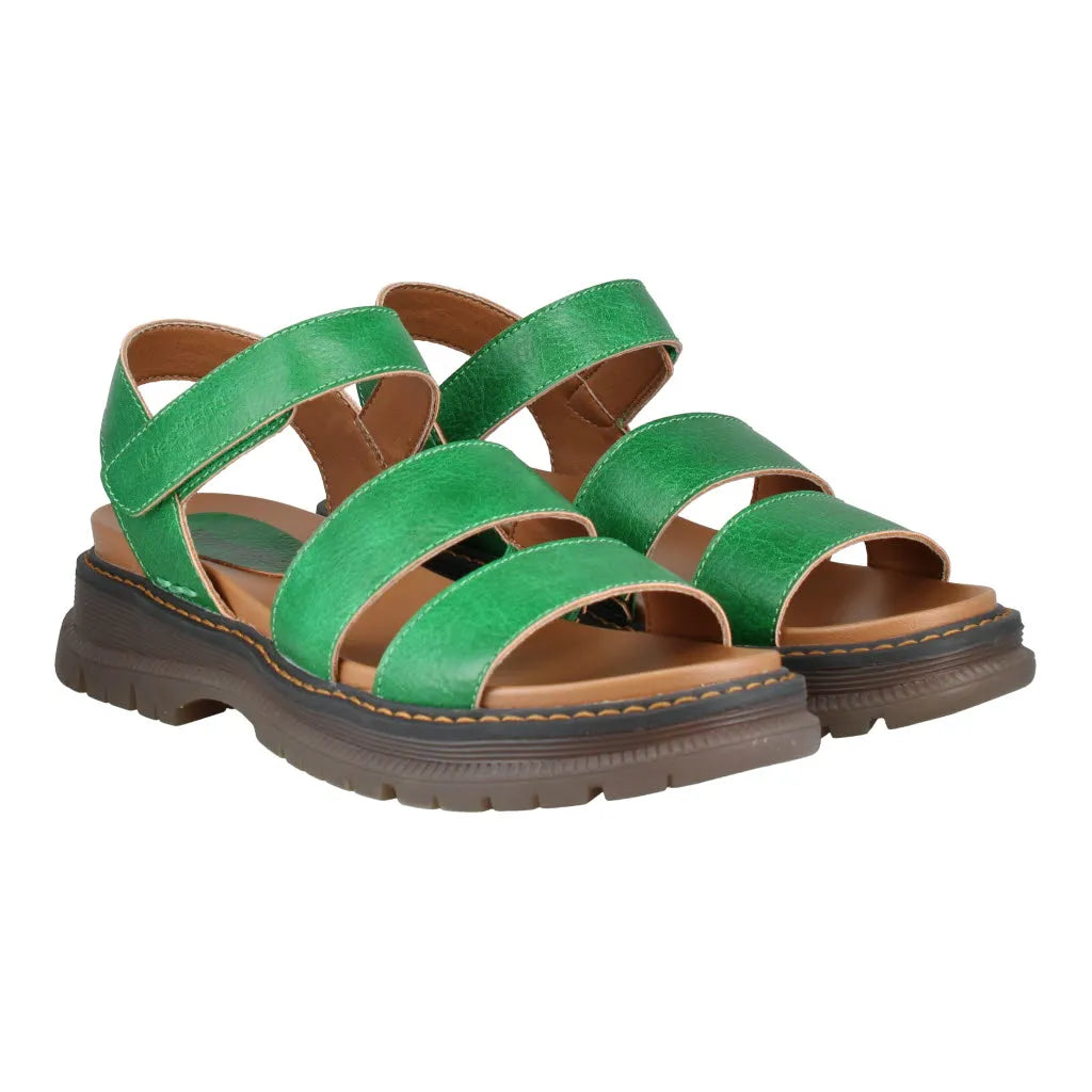 Green Vegan Sandals for Women with Arch Support and Touch Fastening - Westland Peyton 08 Ladies' Casual Footwear
