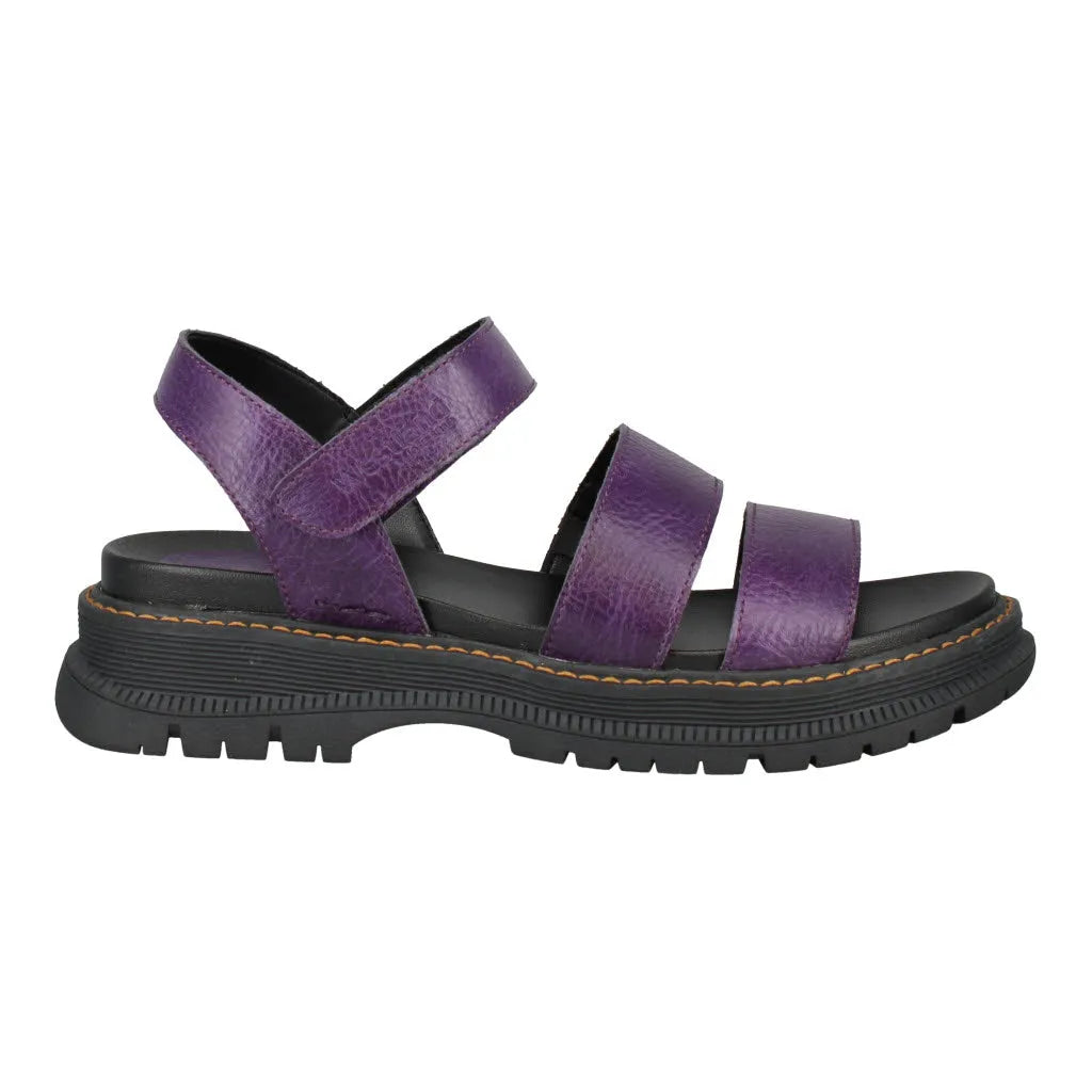 Westland Peyton 08 Ladies purple vegan arch support touch fastening sandals with chunky black sole.