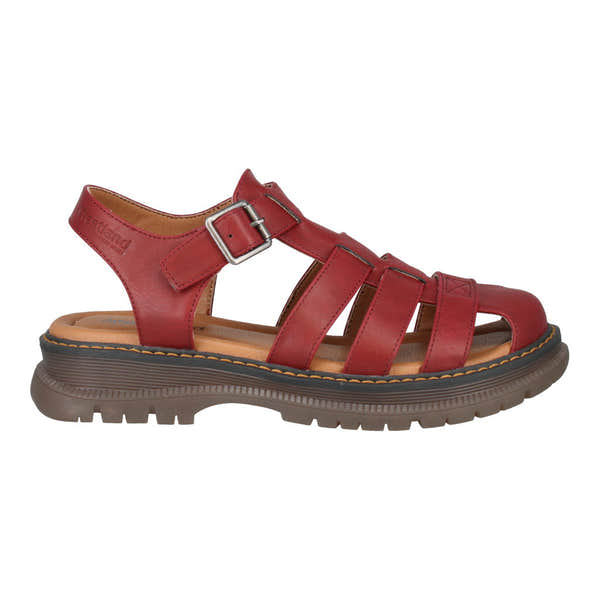 Westland Peyton 09 Ladies Red Vegan Buckle Sandals with arch support, adjustable strap, and comfortable sole.