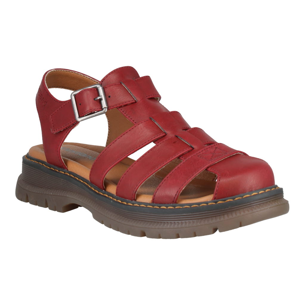 Westland Peyton 09 Ladies Red Vegan Buckle Sandals with arch support and adjustable strap, comfortable open-toe design.