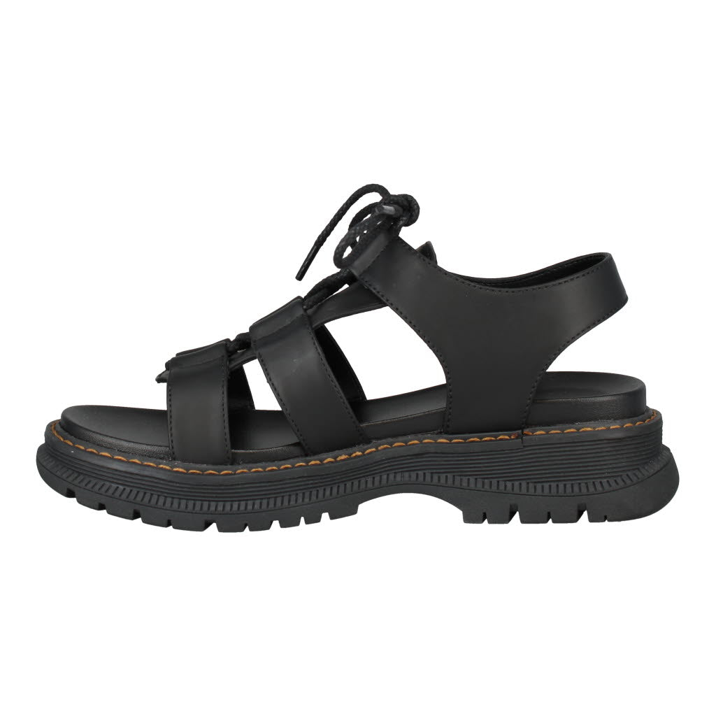 Westland Peyton 14 Ladies Black Vegan Lace-Up Sandals with arch support and chunky sole.