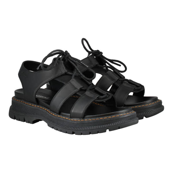 Westland Peyton 14 Ladies Black Vegan Arch Support Lace-Up Sandals with chunky sole and strap design.