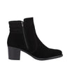 Rieker Y2058-00 Ladies Black Suede Side Zip Ankle Boots