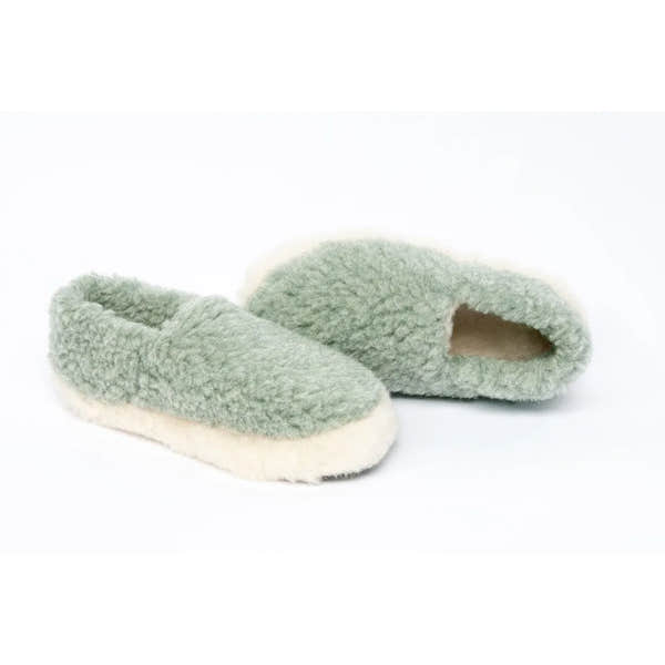 Yoko Full Unisex Green Wool Slippers - elevate your sole