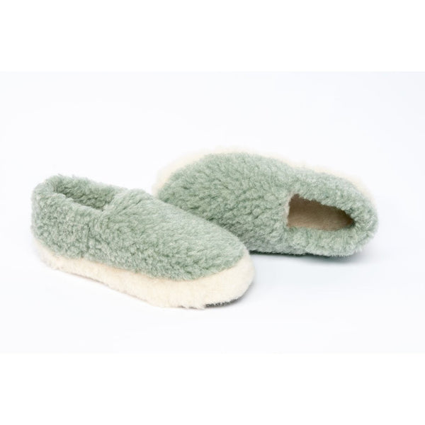 Yoko Full Unisex Green Wool Slippers - elevate your sole