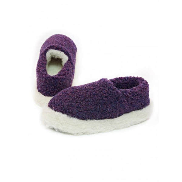 Yoko Full Unisex Violet Purple Wool Slippers - elevate your sole