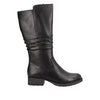 Rieker Z9563-00 Ladies Black Leather Side Zip Mid-Calf Boots