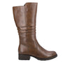 Rieker Z9563-22 Ladies Brown Leather Side Zip Mid-Calf Boots