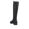 Rieker Z9591-01 Ladies Black Leather Side Zip Knee High Boots
