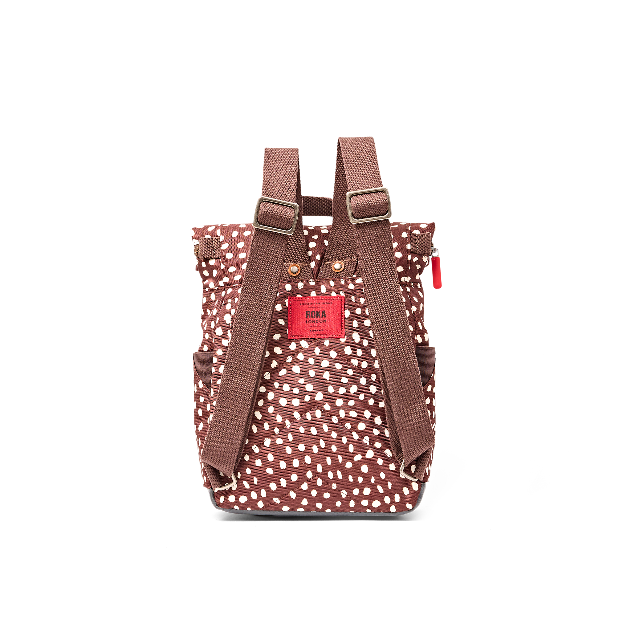 Roka Canfield Brown Dot Small Backpack, back view (3)