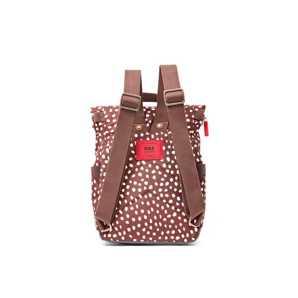 Roka Canfield Brown Dot Small Backpack, back view (3)