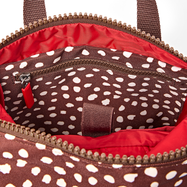 Roka Canfield Brown Dot Small Backpack, interior pocket (5)