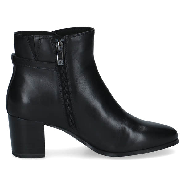 Caprice 9-25314-47 022 Ladies Black Leather Side Zip Ankle Boots, inner side view.