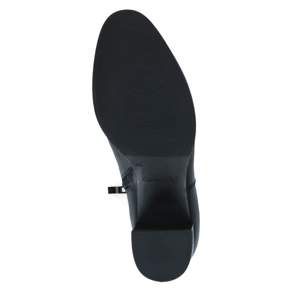 Caprice 9-25314-47 022 Ladies Black Leather Side Zip Ankle Boots, sole and tread view.