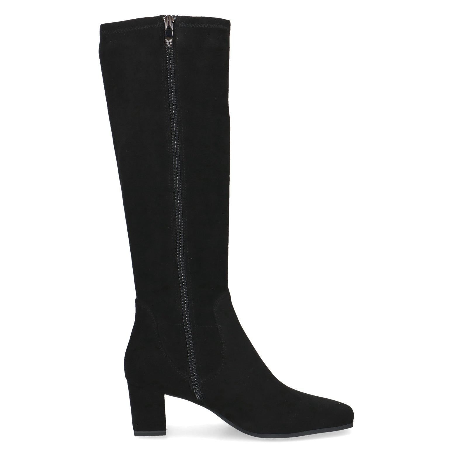 Caprice 9-25547-41 044 Ladies Black Textile Side Zip Mid-Calf Boots, inner side view.