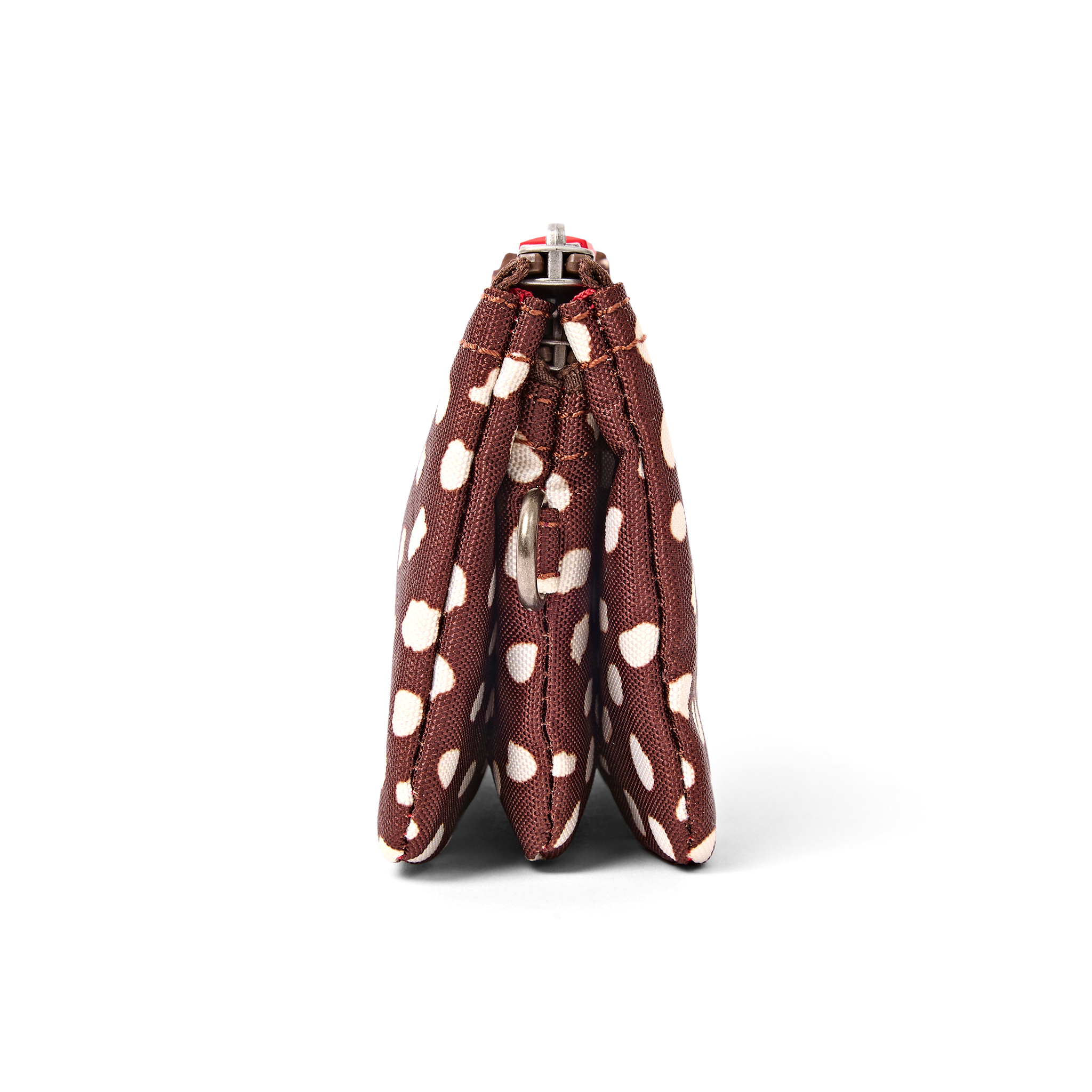 Roka Carnaby Wallet Brown Dot Small, strap hardware detail (6)