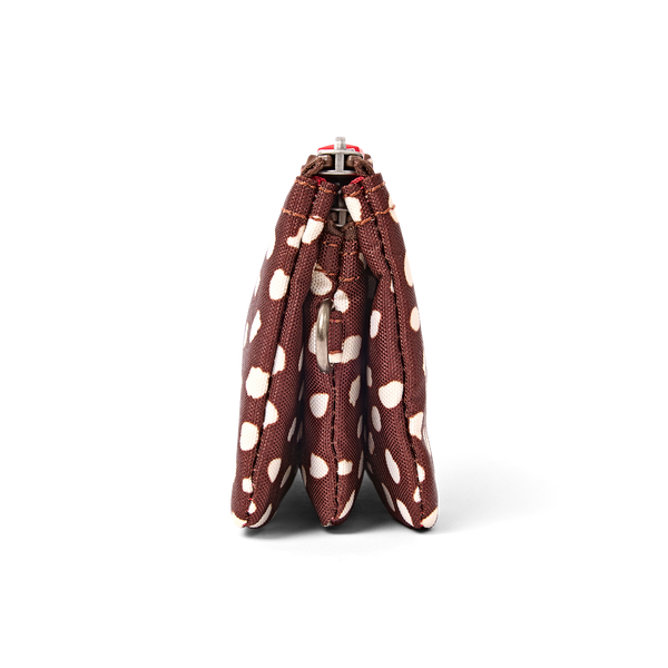 Roka Carnaby Wallet Brown Dot Small, strap hardware detail (6)