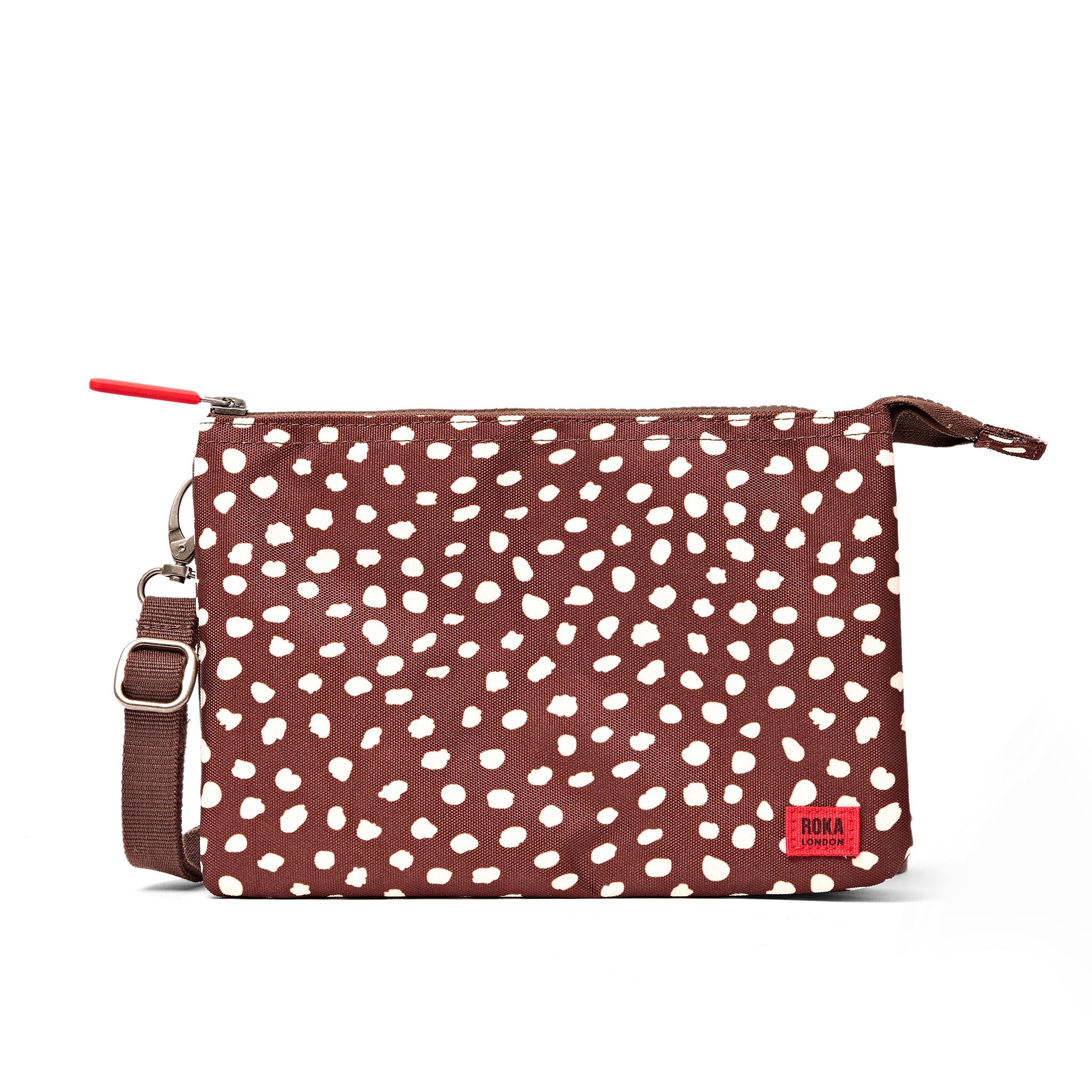 Roka Carnaby Brown Dot Extra Large Crossbody Bag, front view (2)