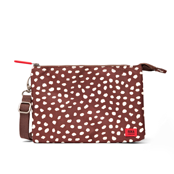 Roka Carnaby Brown Dot Extra Large Crossbody Bag, front view (2)