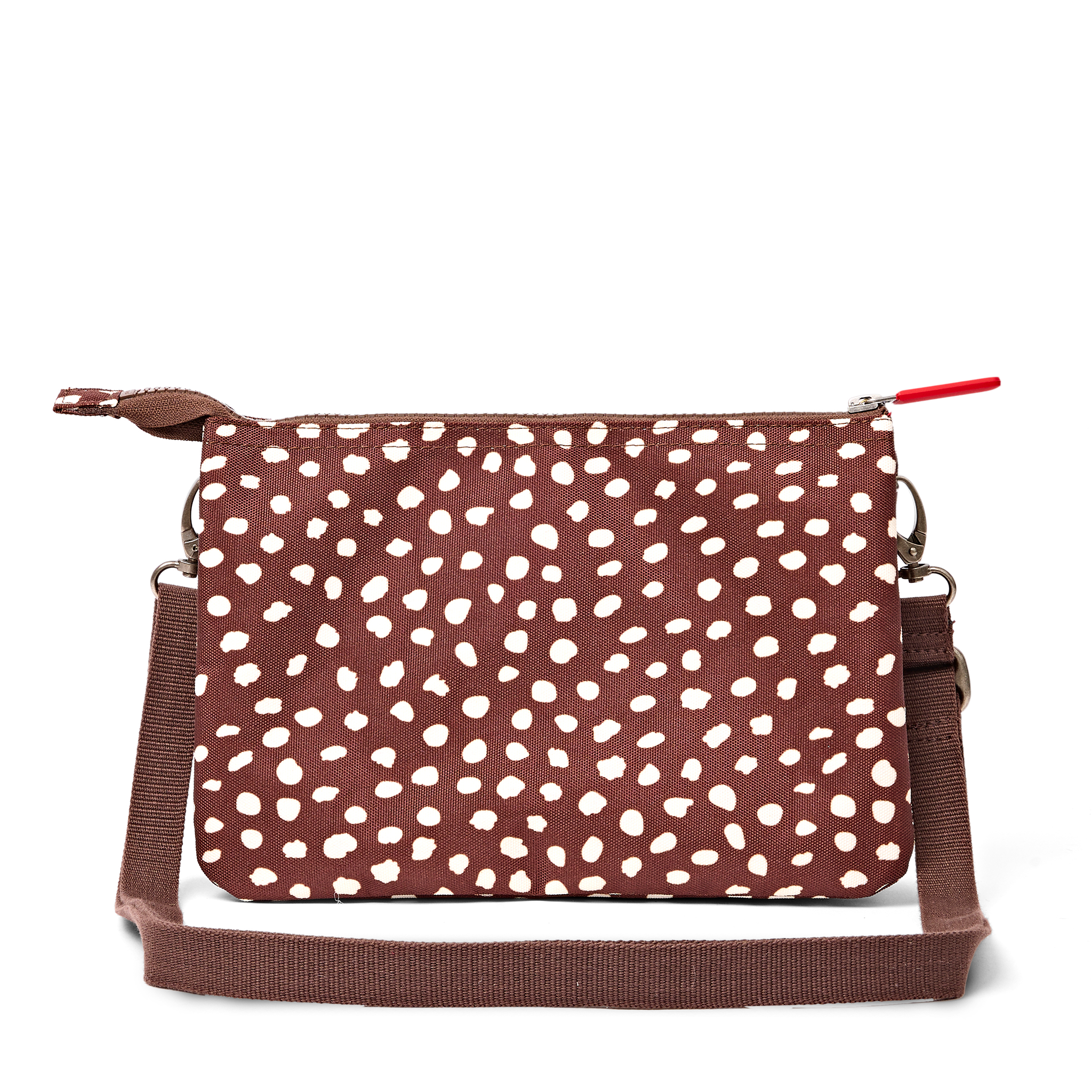 Roka Carnaby Brown Dot Extra Large Crossbody Bag, back view (3)
