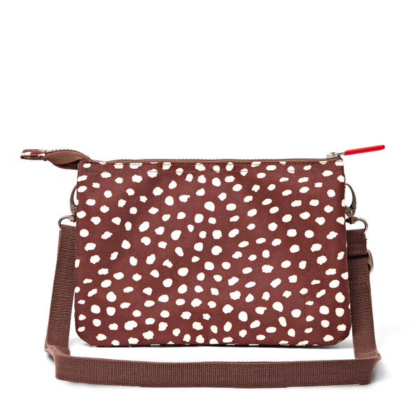 Roka Carnaby Brown Dot Extra Large Crossbody Bag, back view (3)