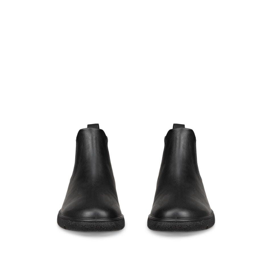 Ecco Bella 2 W Chelsea Ladies Black Leather Pull On Ankle Boots, pair view.