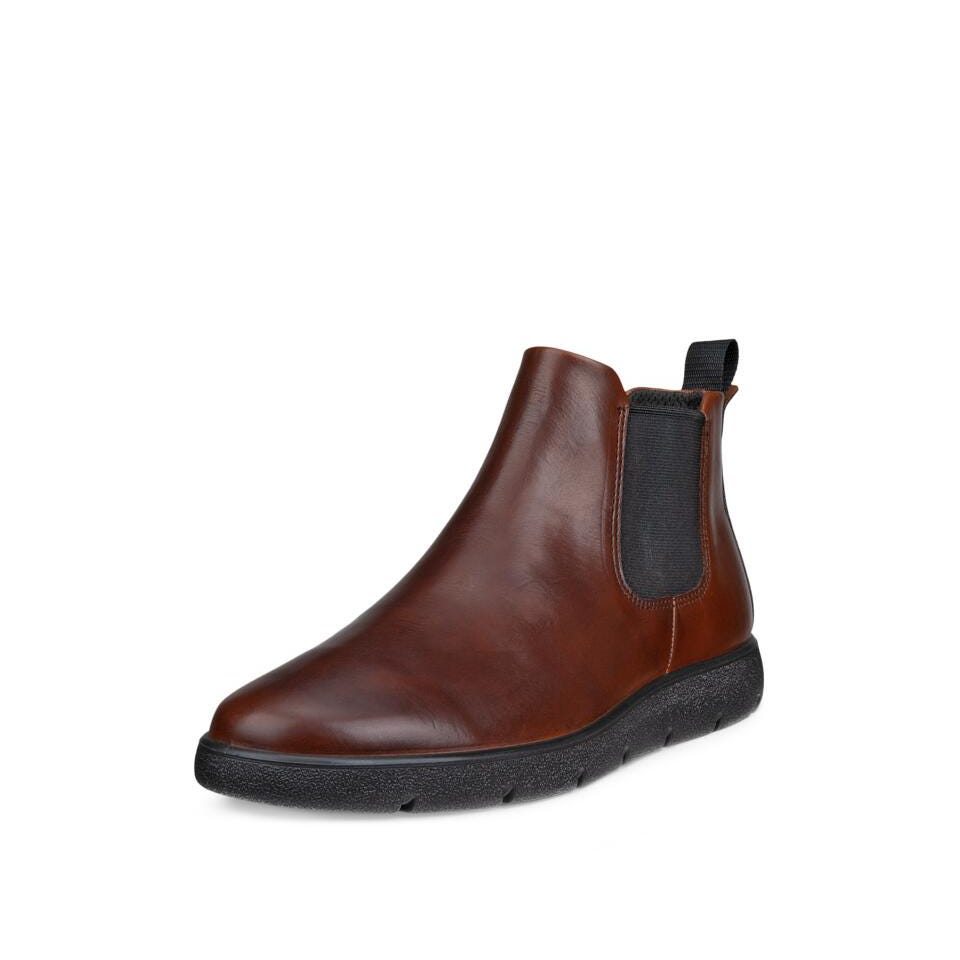 Ecco Bella 2 W Chelsea Ladies Mink Leather Pull On Ankle Boots, front three-quarter view.