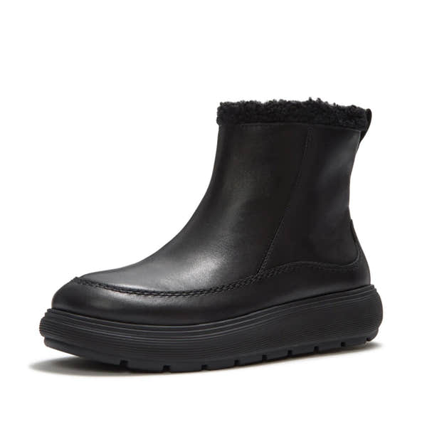 FitFlop ABR-090, All Black, three-quarter view.