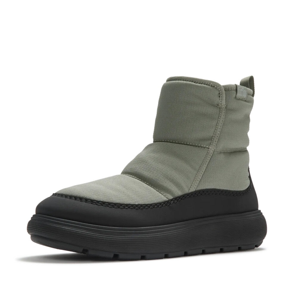 FitFlop ABT-E33, Grey Sage, three-quarter view.
