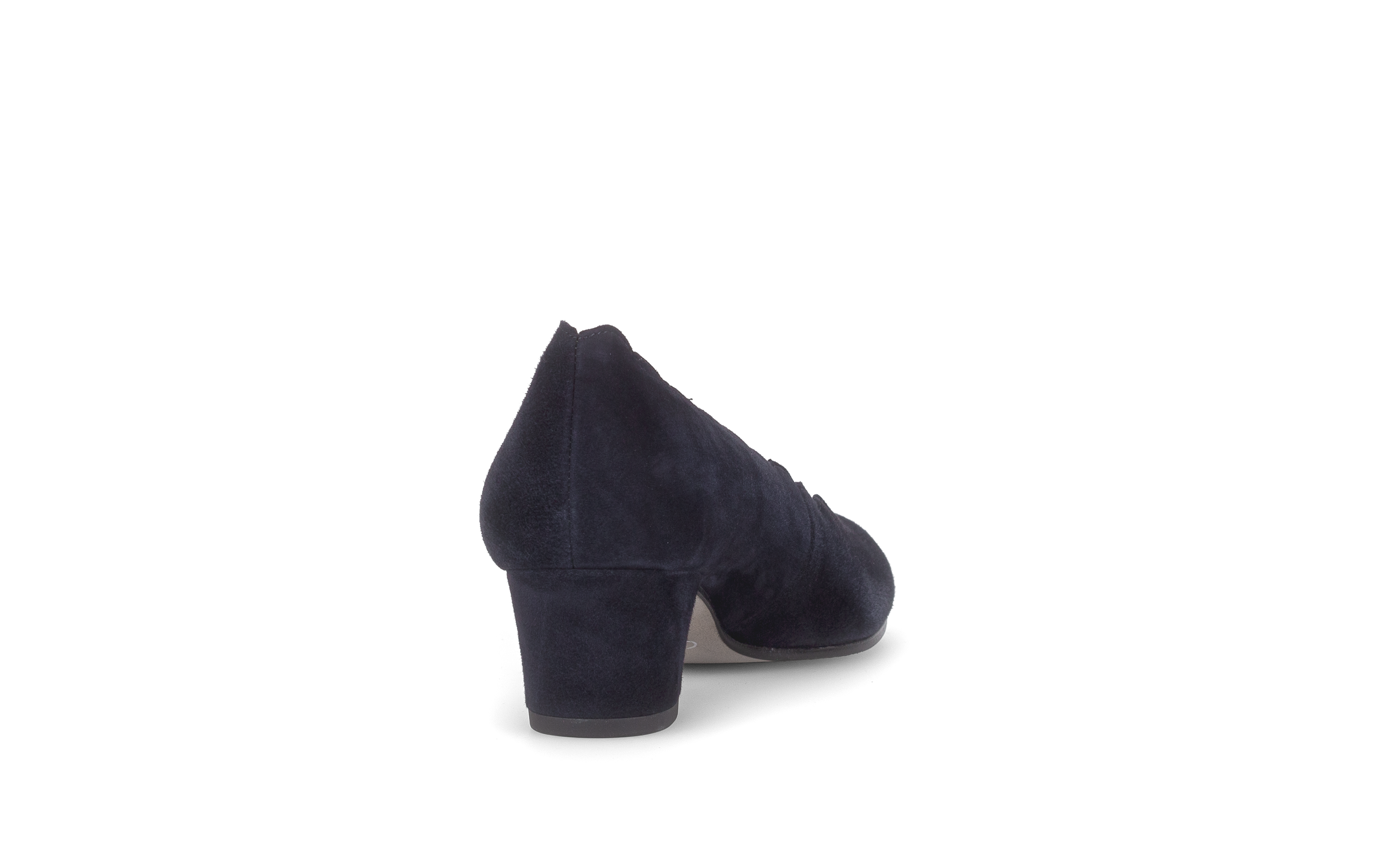 Gabor Gigi navy blue scalloped court shoes, rotating product angle 08.