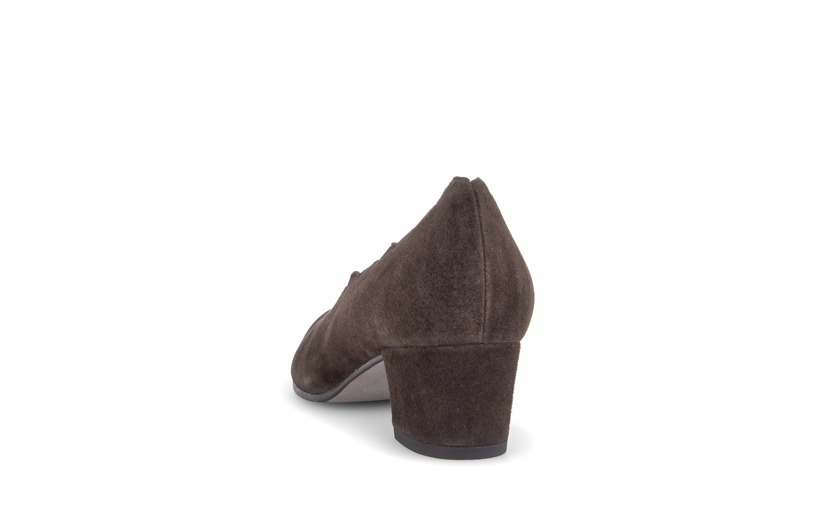 Gabor Gigi mocca brown scalloped court shoes, rotating product angle 06.