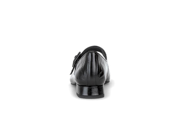 Gabor Iggy black mary jane shoes, rear view.