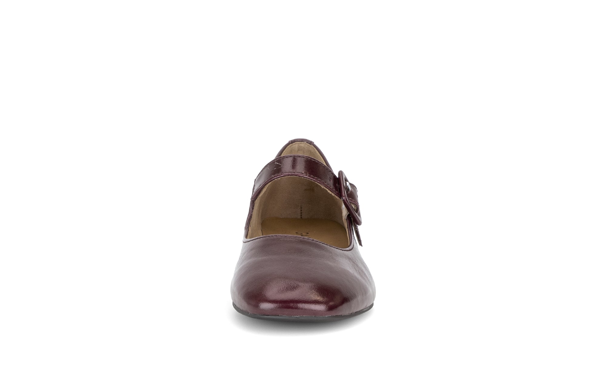 Gabor Iggy mulberry burgundy mary jane shoes, front view.