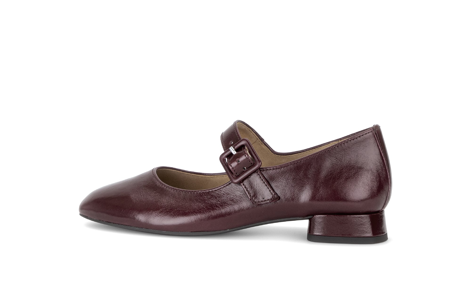 Gabor Iggy mulberry burgundy mary jane shoes, rotating product angle 02.