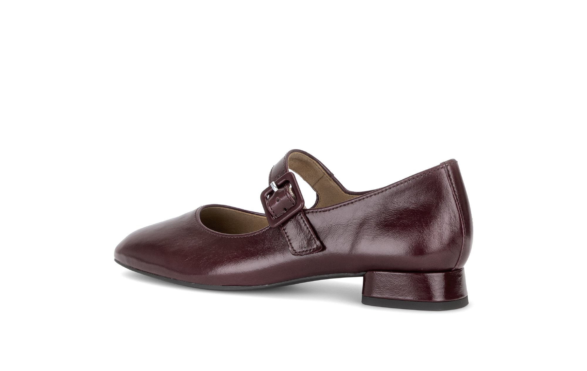 Gabor Iggy mulberry burgundy mary jane shoes, rotating product angle 03.