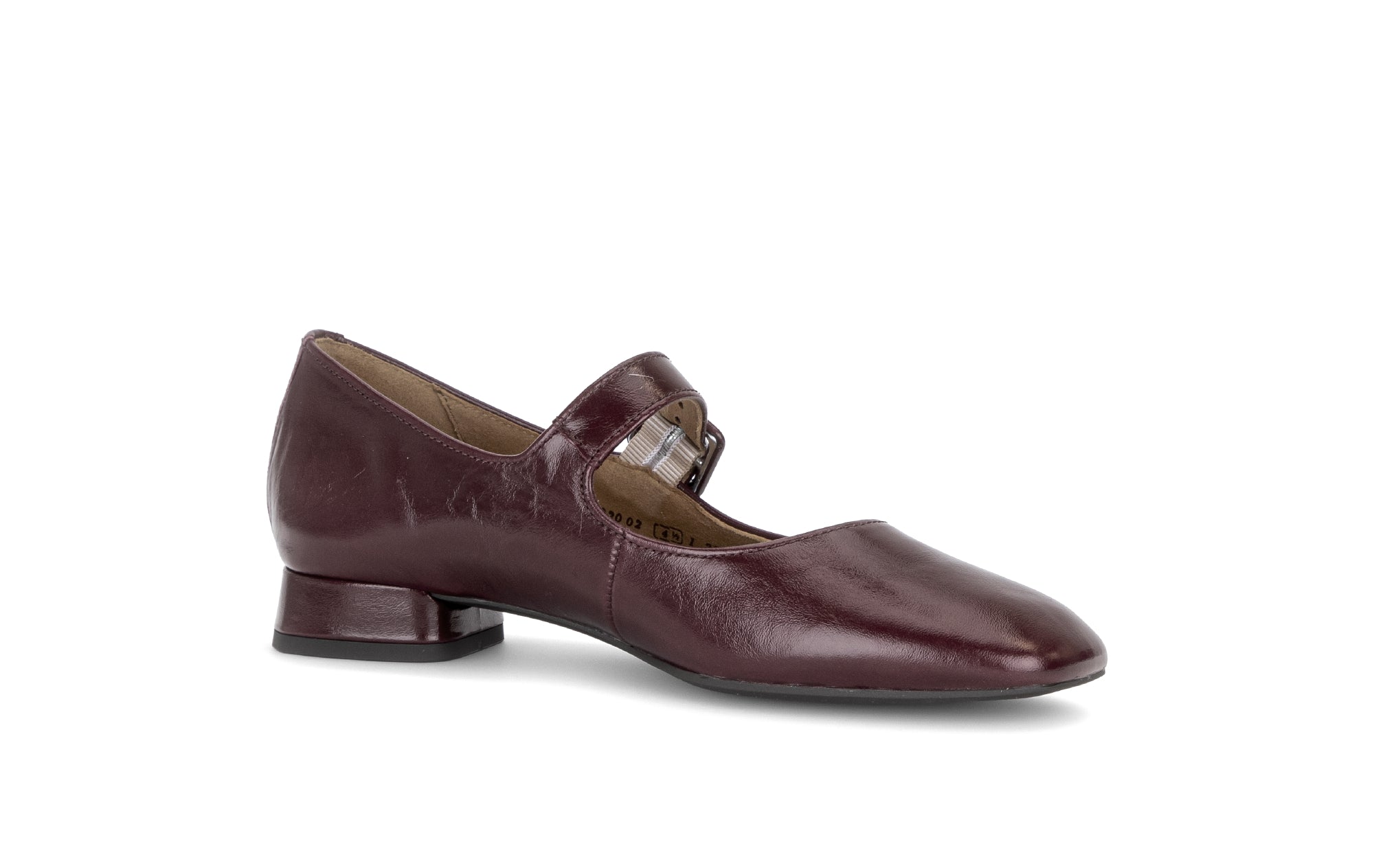 Gabor Iggy mulberry burgundy mary jane shoes, rotating product angle 15.