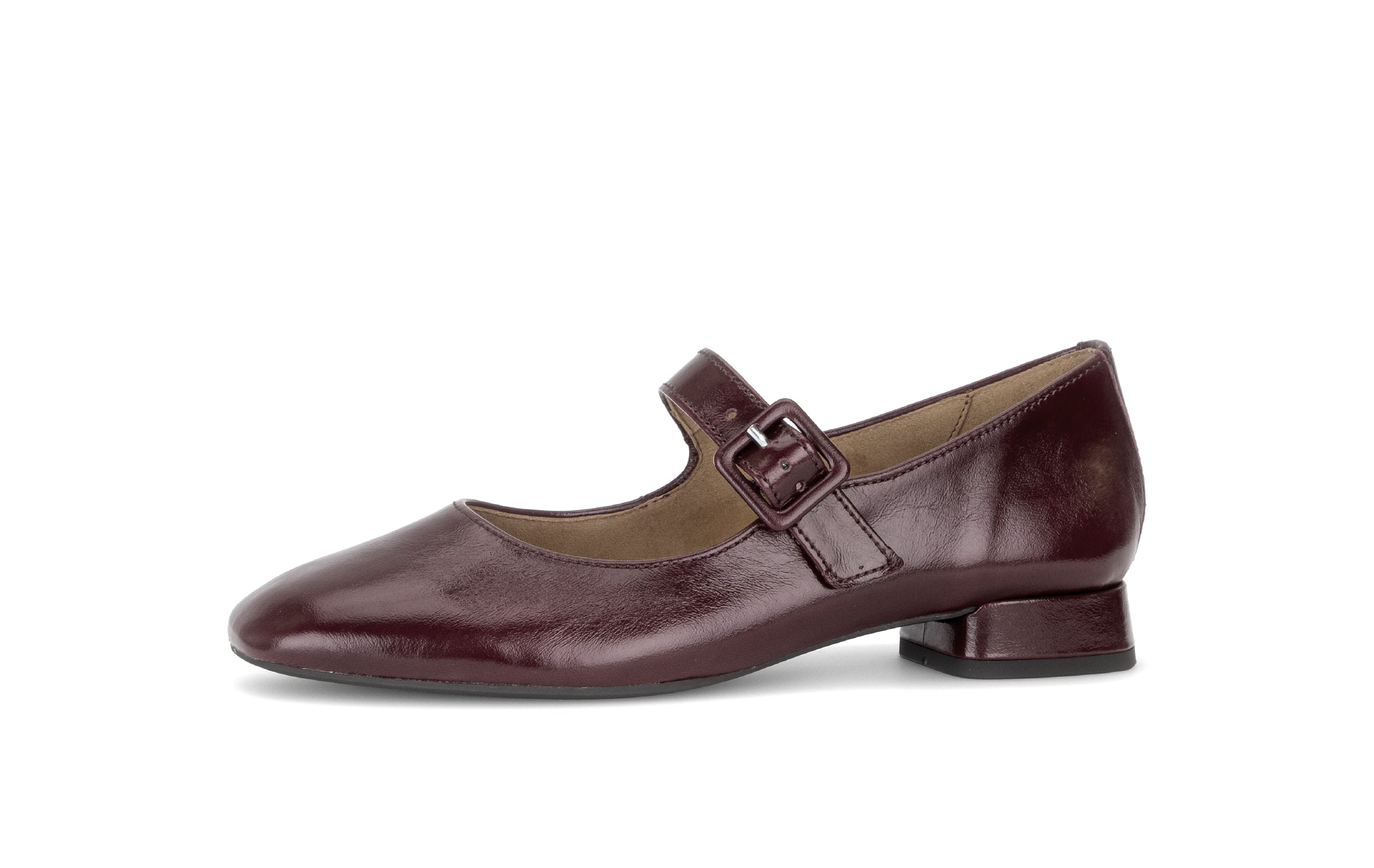 Gabor Iggy mulberry burgundy mary jane shoes, rotating product angle 24.