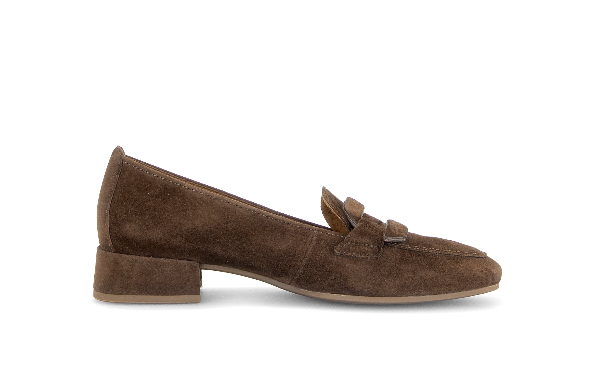 Gabor Great cacao brown loafers, inner side view.
