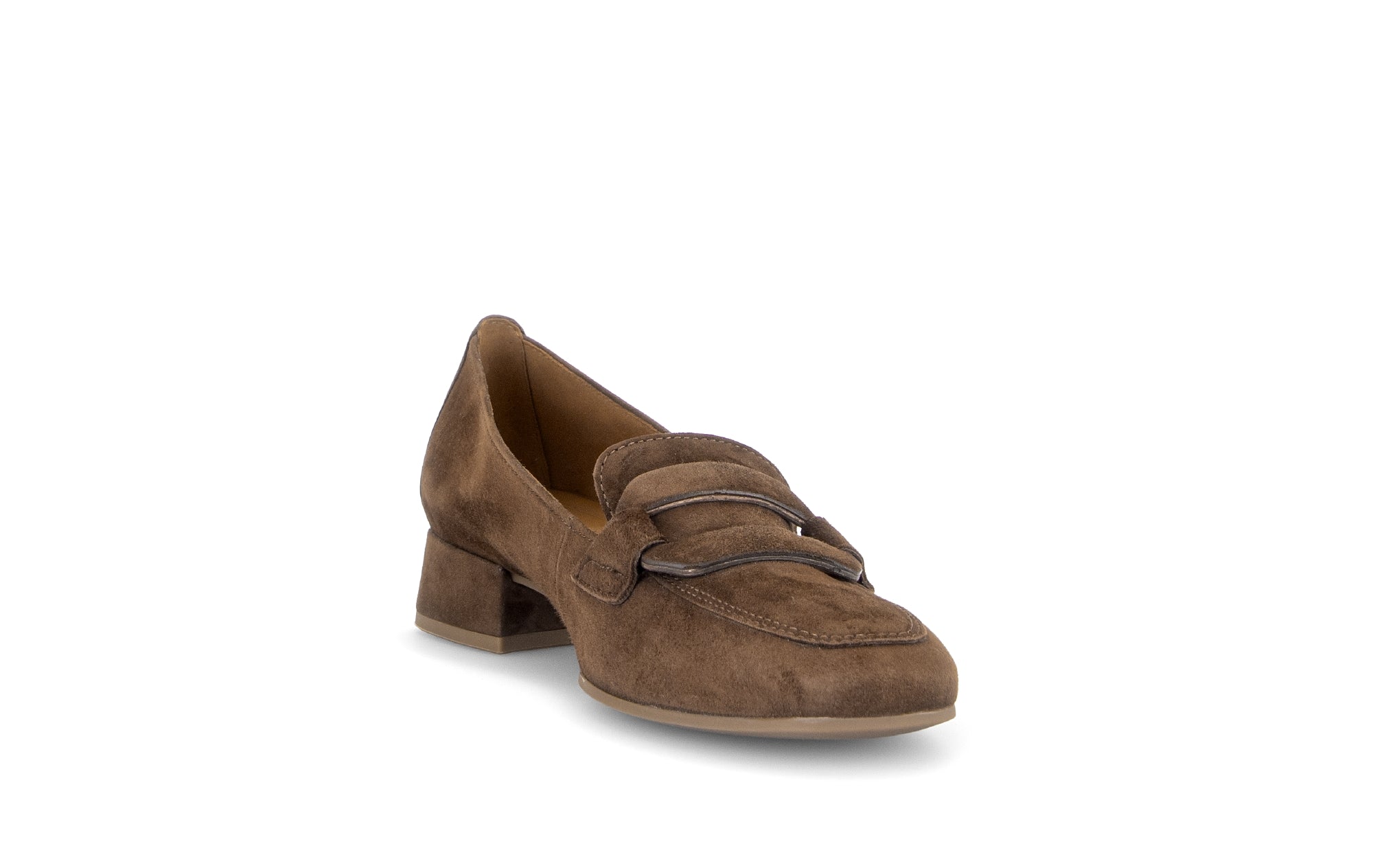 Gabor Great cacao brown loafers, rotating product angle 17.